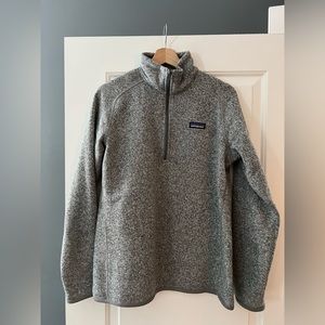 Patagonia better sweater quarter zip fleece pullover birch white L